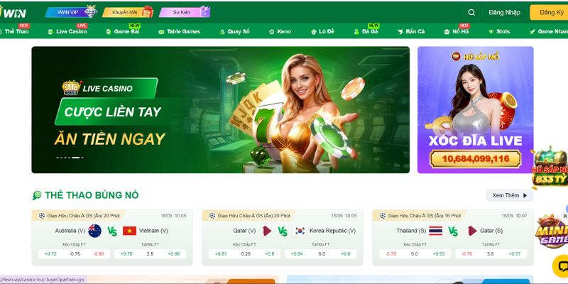 Liệt kê một số sảnh cược hấp dẫn tại 9WIN